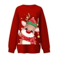 thumbnail image 4 of Georges Chandails d'Automne pour Femmes, Mode Féminine Manches Longues Col Rond Imprimé de Noël Hauts Amples, Blouses Chandails, 4 of 5