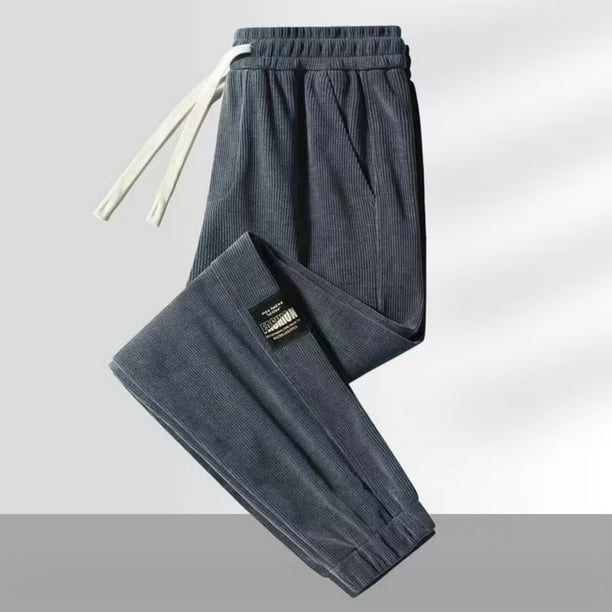 Fiudx Pantalones Deportivos de Pana Holgados para Hombre, con Cintura Elástica y Cordón Ajustable, Tejido Transpirable y Cómodo, Ropa Informal de Trabajo para Exteriores, Ropa Deportiva Versátil para