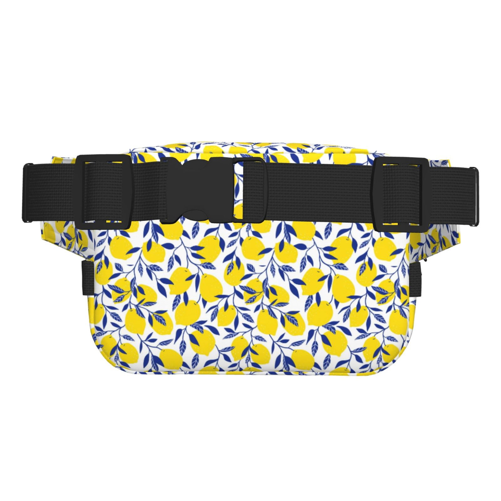 Fuzoiu Tropical Lemon Print Unisex Square Double Layer Waist Bag,Crossbody Fanny Pack Travel Workout Accessory