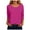 Hot Pink, variant on GEWSEY 3/4 Length Sleeve Womens Tops Casual Loose Fit Crewneck T Shirts Cute Solid Three Quarter Length Tunic Tops (Army Green, 3XL)