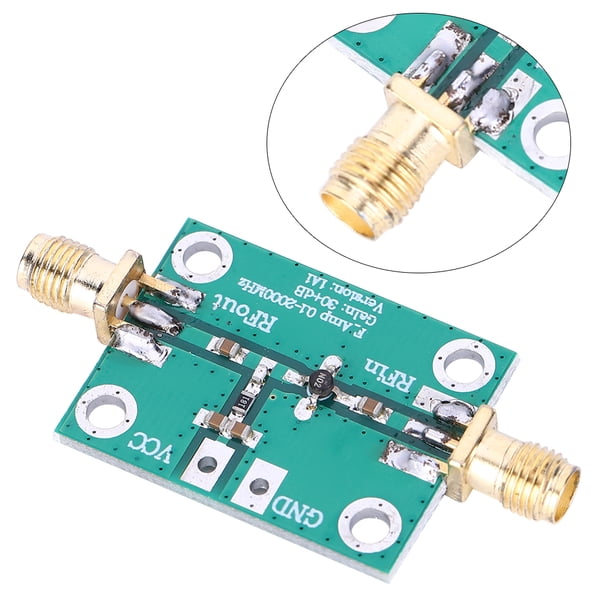 Módulo de placa LNA de bajo ruido con amplificador de banda ancha de RF, ganancia de 0,1-2000 MHz, 30 dB