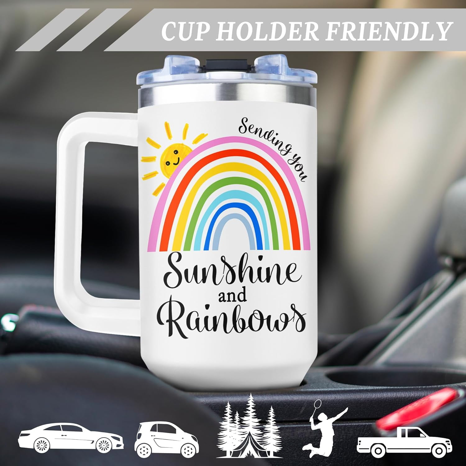 Sending Sunshine Gifts for Women, Get Well Soon Gifts for Women, Inspirational/Cancer Care/Thinking of You/Sympathy Gifts for Women Friends, Christmas Birthday Gifts for Women 40 Oz Tumbler