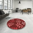 thumbnail image 3 of Ahgly Company Indoor Square Patterned Grapefruit Red Area Rugs, 5' Square, 3 of 6