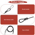 thumbnail image 4 of Cable de Seguridad con Ganchos y Bucles [2Pcs] - 9.84ft / 118.1 Pulgadas Cable de Seguridad para Candado de Equipaje de Acero Inoxidable para Bicicletas y Equipaje - [Negro], 4 of 6