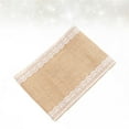 thumbnail image 6 of LABSERRON Jute Linen Lace Table Cloth 1Set Rectangular Light Brown for Wedding Table Decor Party Decoration Home Decor, 6 of 8