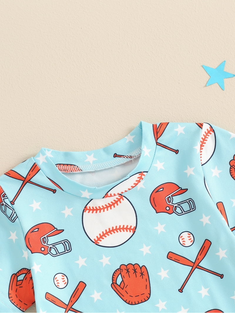 Suealasg Toddler Boys Baseball Clothes 6M 1T 2T 3T 4T Short