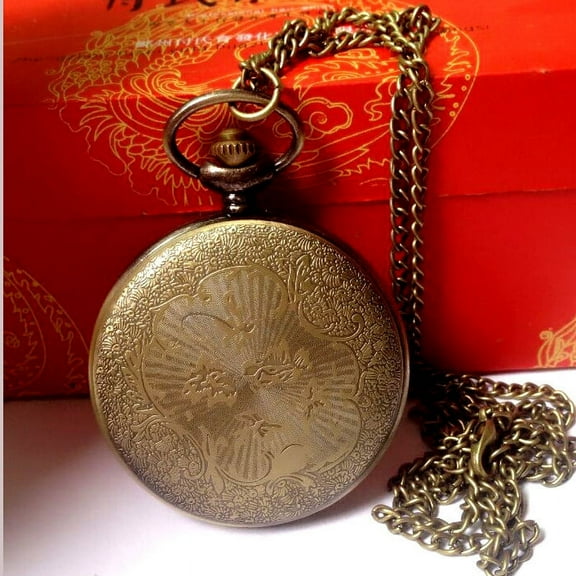 Herunwer Shield Men's Pocket Watch, Arabic Numeral Digital Scale Men's Quartz Pocket Watch, Men's Quartz Pocket Watches