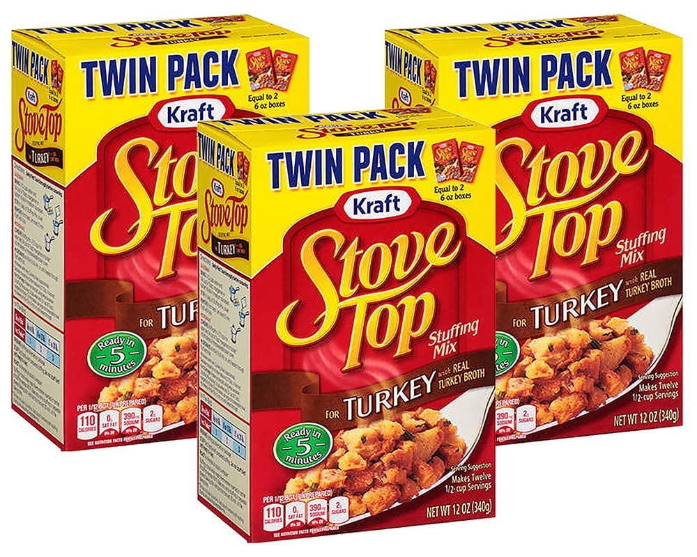 Stove Top Stuffing Mix, Turkey, Twin Pack, 12 Ounce Pack Of 3