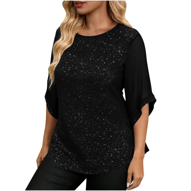 Mujeres Partido Tops Casual Brillante Elegante Suelto Ajuste, Color Sólido Blusa para la Primavera Diaria