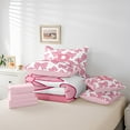thumbnail image 6 of Castle Fairy Adults Female Men Dreamy Princess Letter Monogrammed R Twin Bedding Sets 7-Piece,Cute Bow Initial Bedding Comforter Set Microfiber,Cartoon Pink Bowtie Breathable Sheet Sets, 6 of 8