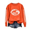 thumbnail image 2 of Mceream Womens Football Game Day Sweatshirt Casual Sunday Funday Sweatshirts Crew Neck Football Season Holiday Casual Long Sleeve Tops Orange S, 2 of 4