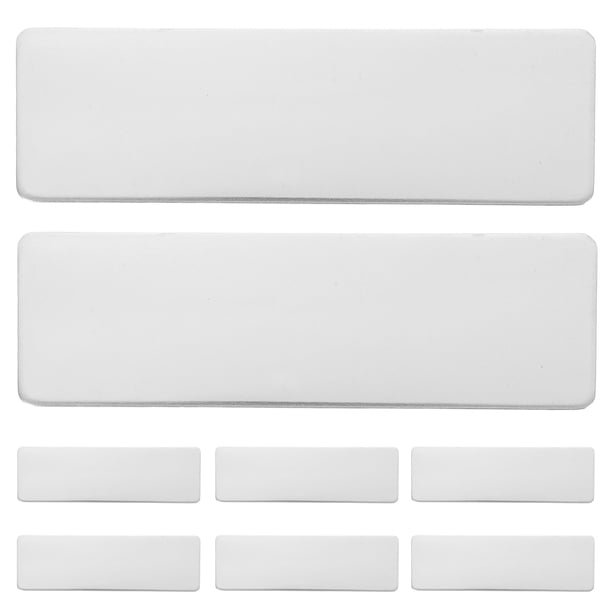 10 Uds. Etiquetas de nombres de Metal en blanco placa con nombre de acero inoxidable para puertas y escritorios de oficina para grabado Ideal para entornos profesionales