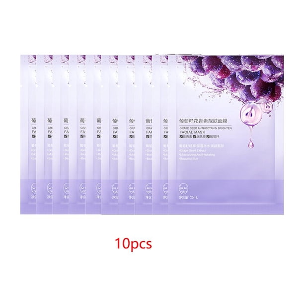 Mascarilla Facial hidratante con semillas de uva, 10 piezas, antiarrugas, cosmética coreana Gao Jinjia LED
