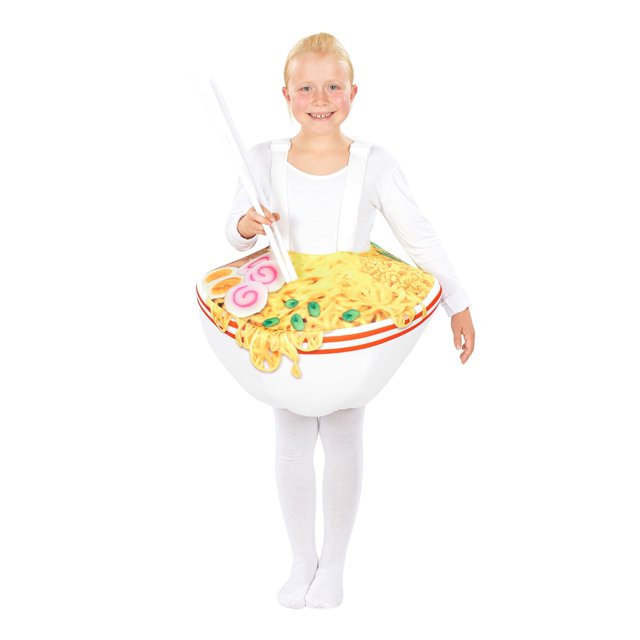 Disfraz infantil Ramen Bowl con jersey, túnica y palillos para niños de 8 a 10 años