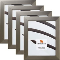 Craig Frames Bauhaus Modern Silver Picture Frame, Set of 4
