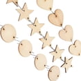 thumbnail image 4 of Advancent Colgante de rodajas de de 100 piezas, corazón de estrella en blanco con agujero, recorte de Natural, artesanías hechas a mano Kits y herramientas para tallar estrella 35 mm Advancent HA059723-02B, 4 of 6