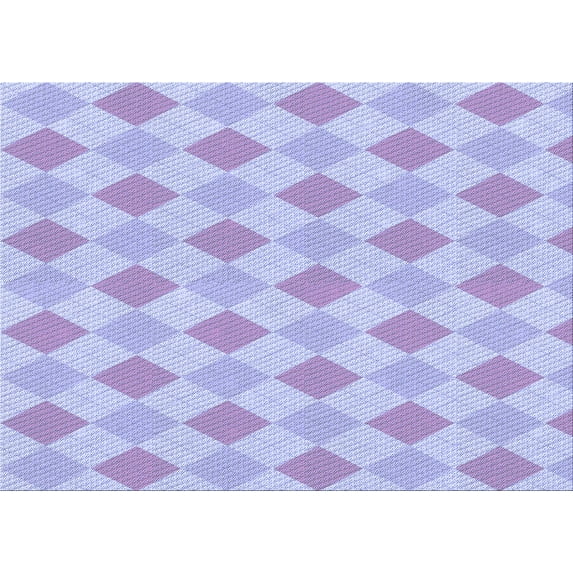 Ahgly Company Indoor Rectangle Patterned Purple Mimosa Purple Area Rugs, 2' x 5'