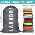 thumbnail image 2 of jimin Large Laundry Bags, Portable Travel Laundry Bags with Drawstring Cord, Dirty Clothes Bags Perfect for Home, Travel, Holiday, Camping, Caravan, Dormitory (Blue&Grey), 2 of 11