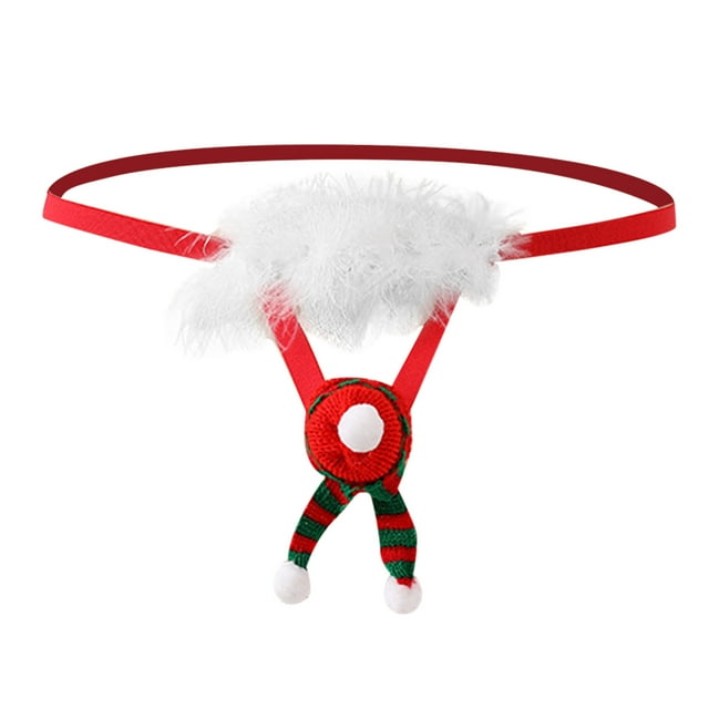 String pour Hommes de Noël à Plumes Extensible, String pour Homme en Maille Transparente, Vêtements Cool pour Hommes
