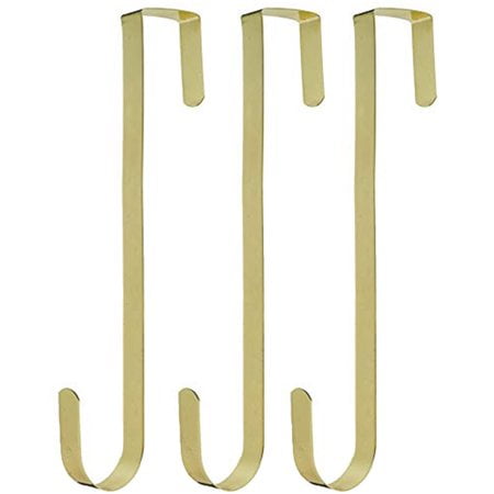 - Hangorize Over the Door Hanger (Set of 3), Gold - Christmas Wreath Hanger - 12