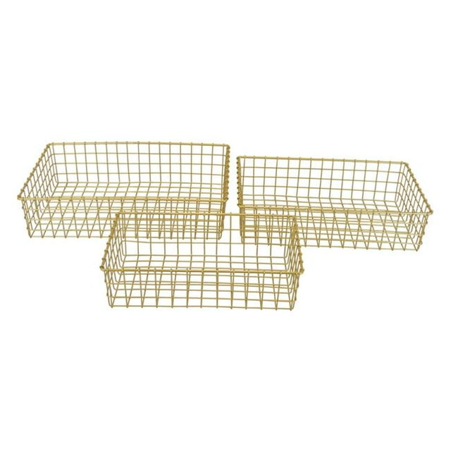 Plutus PBTH93280 Modern Metal Trays, Gold - Set of 3