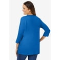 thumbnail image 3 of Woman Within Plus Size Perfect Three-Quarter Sleeve V-Neck Tee (Petite Available), 3 of 6