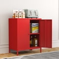 thumbnail image 3 of Small 2 Transparent Door Metal Storage Side Buffet Cabinet for Bed Room,Living Room,Entryway,Hallway,Home,Hotel,Office,Garage,Kitchen,1 Removable Shelf, 3 of 8