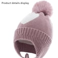 thumbnail image 3 of Bienvenido Love Gorro de punto para bebé con bola de pelo, protección para los oídos y gorro infantil calentito de terciopelo, 3 of 5