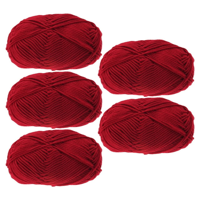 MOKKHNB 5Pcs Yarn for Crochet Red DIY Craft Rope for Families