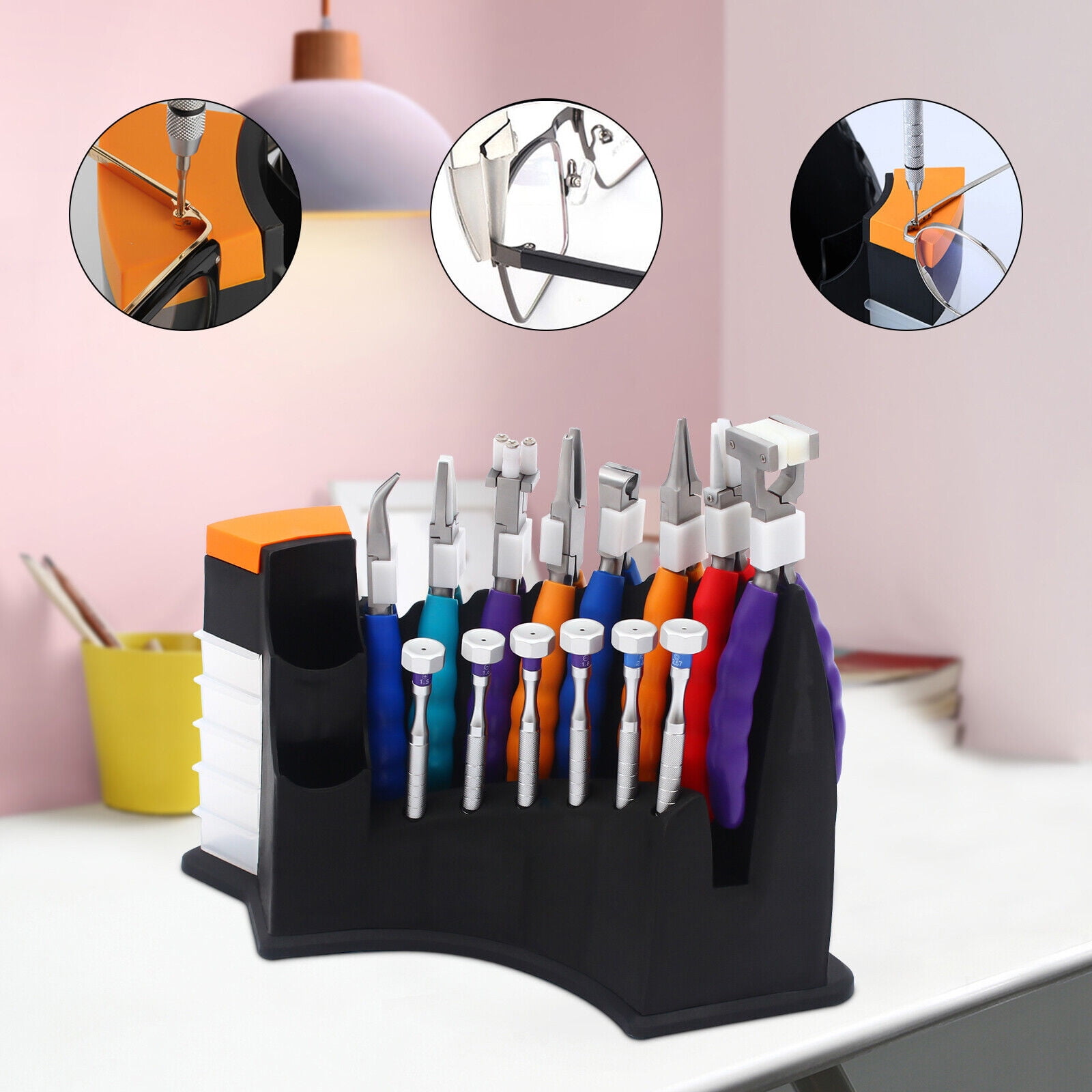 TOOL1SHOoo Optical Glasses Eyeglass Repair Tools Kit Stainless 8 Pliers