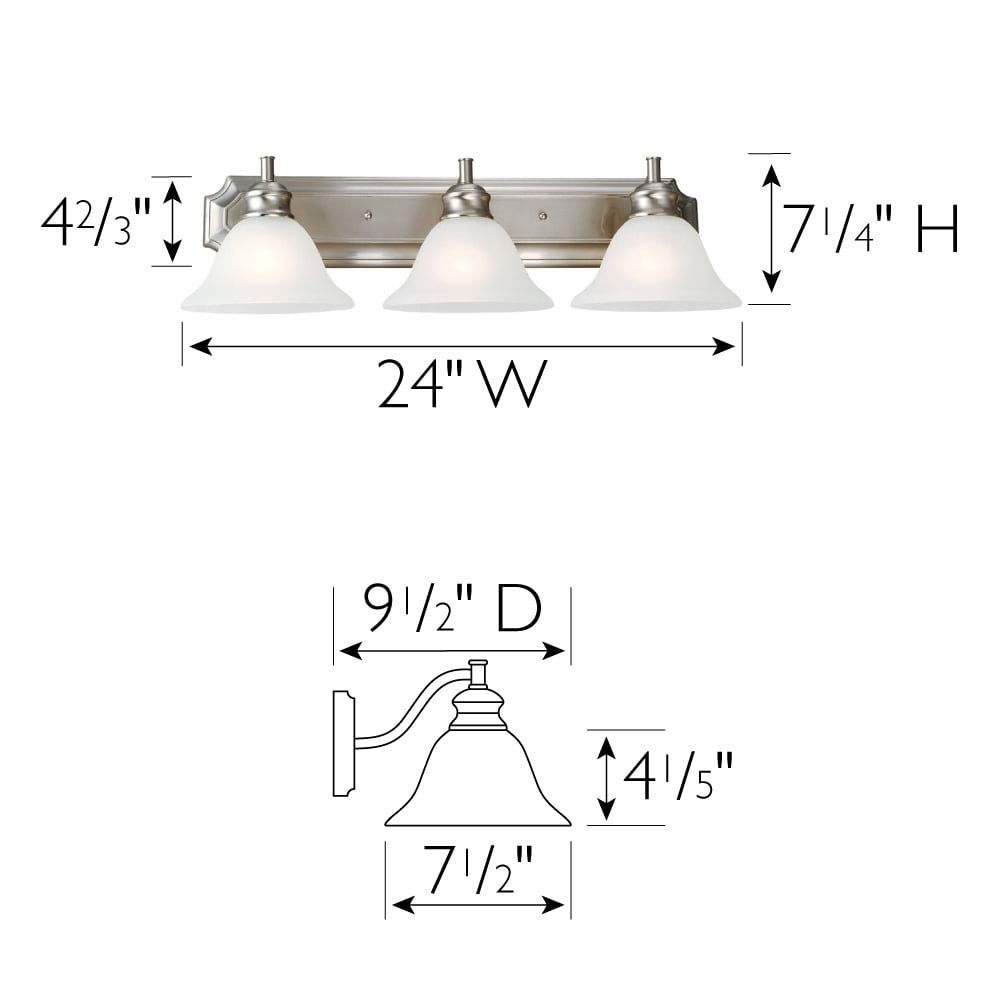 Design House 510263 Bristol Vanity Light Dimmable with