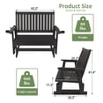 thumbnail image 4 of HIPS Patio Glider Two-Seat with Cup Holders, Durable HIPS Material, All-Weather Resistant, High Backrest and Deep Contoured Seat, Heavy Duty 900 lb, for Outdoor, Porch, Patio (Vanta Black), 4 of 6