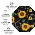 thumbnail image 3 of Pofeuu Flower (2) Print Coasters for Drinks, 4Pack PU Leather Coasters, Bar Drink Coasters for Tabletop Protection, Furniture from Damage-Octagon, 3 of 6