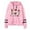 Pink, variant on Women's Christmas Doll Snowflake Print Hoodie Long Sleeve Pullover Sweatshirt