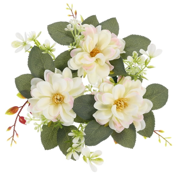 Artificial Floral Candle Ring for Decoration with Exquisite Craftsmanship and Bright Colors Multi Plastic