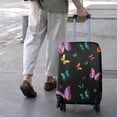 thumbnail image 3 of Black Pink Blue Butterfly Pattern Luggage Cover Fashion Suitcase Cover Baggage Covers Fit 25-28 Inch Luggage (Go Travel), 3 of 5