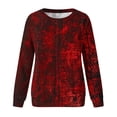 thumbnail image 3 of miqiqism Vintage Sweatshirts for Women Trendy Long Sleeve Shirts Juniors Comfy Crewneck Loose Blouses Casual Pullover Tee Sweatshirt Tops Fall Tunic Clothes 2024,R#03_Red,Medium, 3 of 3