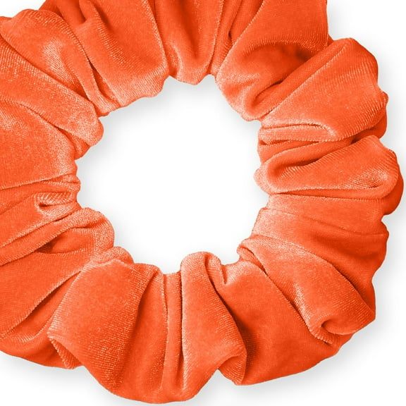 Velvet Scrunchies Jumbo Size Plush Big Ponytail Holders Thick Braided Locked Hair Big Made in the USA Orange Tangerine
