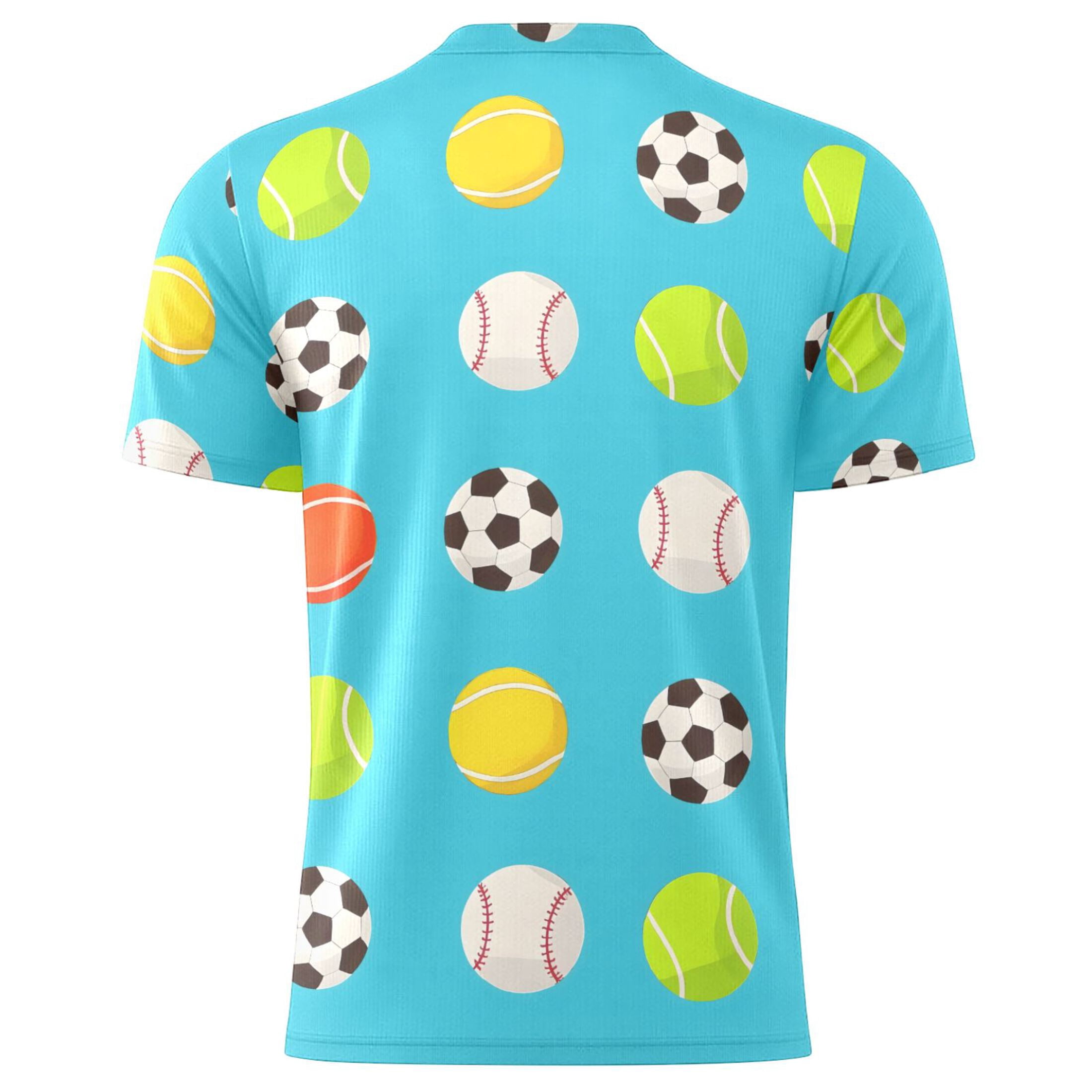 joogoo Tennis Balls Footballs Men's Soccer Jersey Athletic Plus Size T-Shirt V-Neck Sport Fan Game Day Shirt 3X-Large