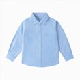 thumbnail image 3 of WXFAZCVU Boys Long Sleeves Button Down Shirt Kids Versatile Formal Clothes School Wear Size 9-10 Years, 3 of 4