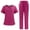 Hot Pink, variant on Fgvctg Hot Pink Scrubs Sets for Women Plus Size Scrub Set Petite V Neck Scrub Pants and Tops Nurse Uniforms Medical Uniforms Tall Scrubs Sets Hot Pink L