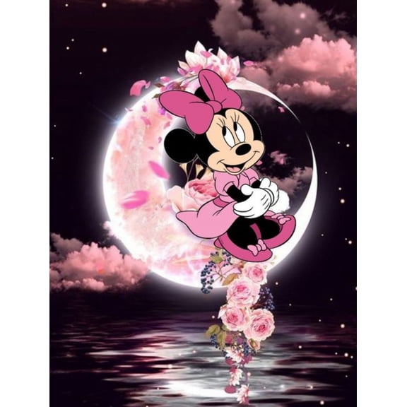 Minnie Diamond Painting Kits for Adults,Farmhouse 5D Diamond Art Kits for Beginner, DIY Full Drill Diamond Dots Gem Art and Crafts Home Wall Decor 12"x16"