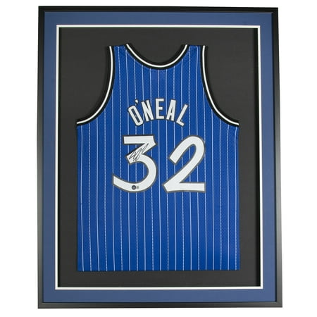 Shaquille O'Neal Signed Framed Magic Blue 1994-95 Mitchell & Ness Jersey BAS