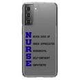 thumbnail image 1 of DistinctInk Clear Shockproof Hybrid Case for Galaxy S21 5G (6.2" Screen) - TPU Bumper Acrylic Back Tempered Glass Screen Protector - Nurse Never Gives Up, 1 of 2