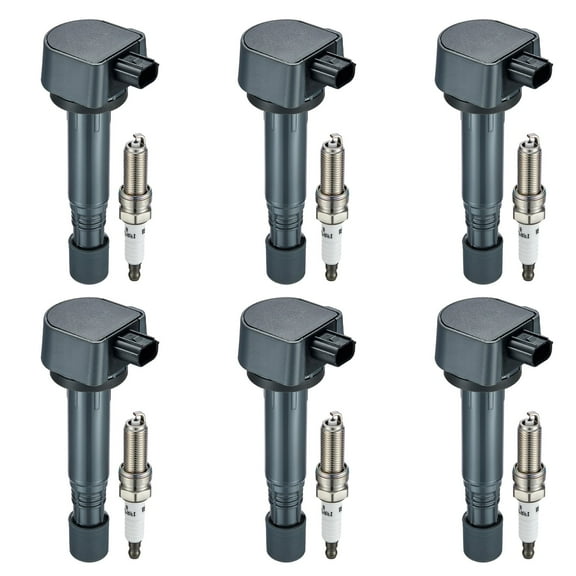 SPEEDWOW Coil Pack UF624 and Iridium Spark Plugs 97390 Compatible with Acura RDX ZDX Honda Pilot Ridgeline 3.5L 3.7L V6, Sets of 6