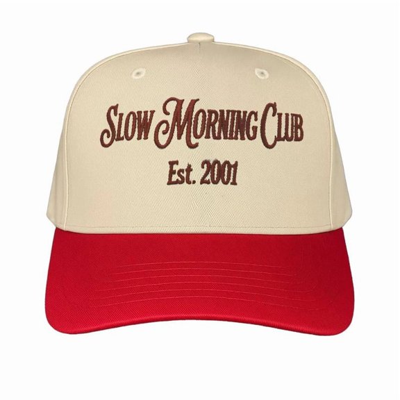 Slow Morning Club Embroidered Hat, Aesthetic Trucker Cap for Relaxed Vibes, Vintage Inspired Baseball Hat for Lazy Days, Thoughtful Gift for Slow Living Fans