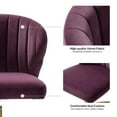 thumbnail image 6 of Tina's Home Purple Velvet Swivel Office Chair with Gold Legs, Adjustable Height Rolling Desk Chair for Vanity, 6 of 11