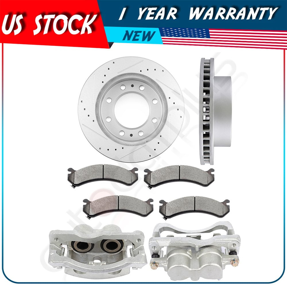 ECCPP Front Brake Rotors Calipers with Ceramic Pads For GMC Sierra 3500