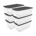 thumbnail image 1 of Sterilite 200 Quart Clear Stackable Latching Storage Box Container, 6 Pack, 1 of 10