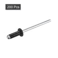 thumbnail image 3 of Uxcell 3.2mm x 9mm Aluminum Open End Flat Round Head Blind Rivets, Black 200 Pack, 3 of 5